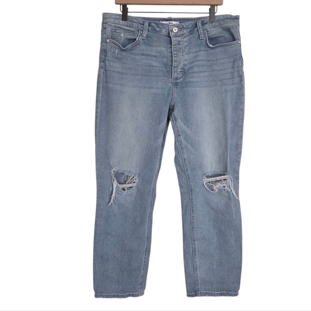 Sam Edelman | Mary Jane Boyfriend Mid Rise Relax Straight Fade Wash Sireli Jeans